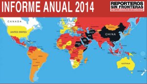 Map of Reporters Without Borders. It shows us de freedom of information in each country